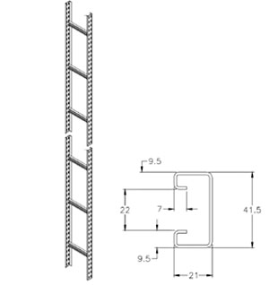 Вертикальный кабельный лоток лестничного типа HDSKL 60