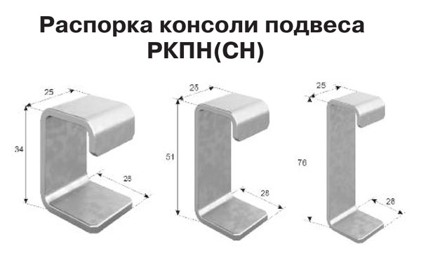 Распорки консолей подвеса для средних нагрузок РКПН(СН)гц (горячий цинк)