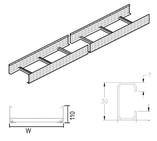 Кабельный лоток лестничного типа HDKL 110